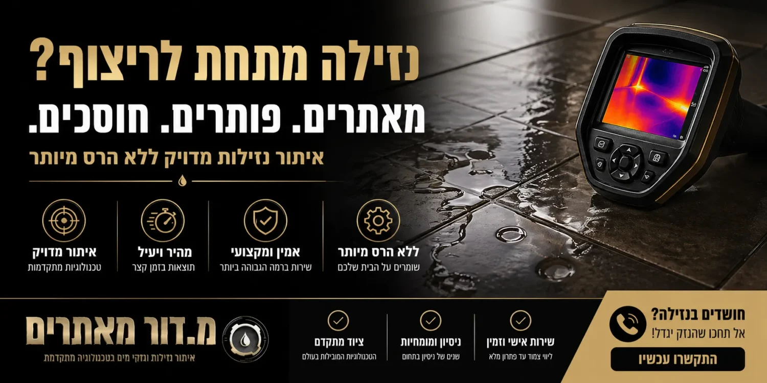 נזילה מתחת לריצוף איתור מקצועי עם מצלמה תרמית ללא הרס